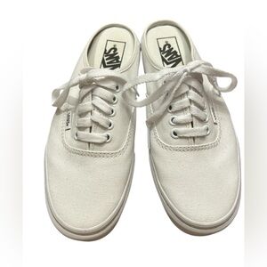 Vans White Canvas Lace-Up No Back Sneakers 🆕
